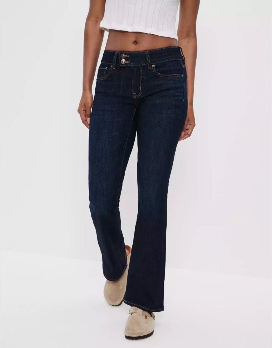 Jean American Eagle AE Ne(x)t Level Low-Rise Kick Bootcut Lavage Foncé Femme | OIQ-05928402